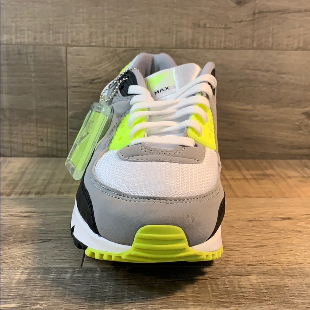 Nike Air Max 90 White/Particle Grey-Volt-Black - Picture 4 of 7
